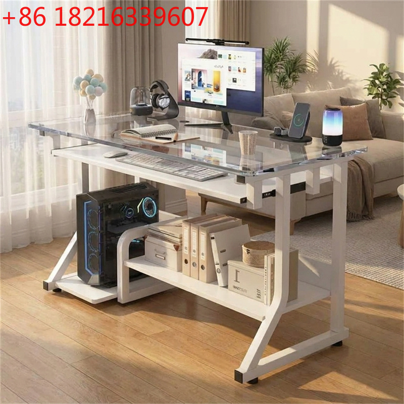 Keyboard Gaming Transparent - YAOModern Transparent Glass Computer Desk with