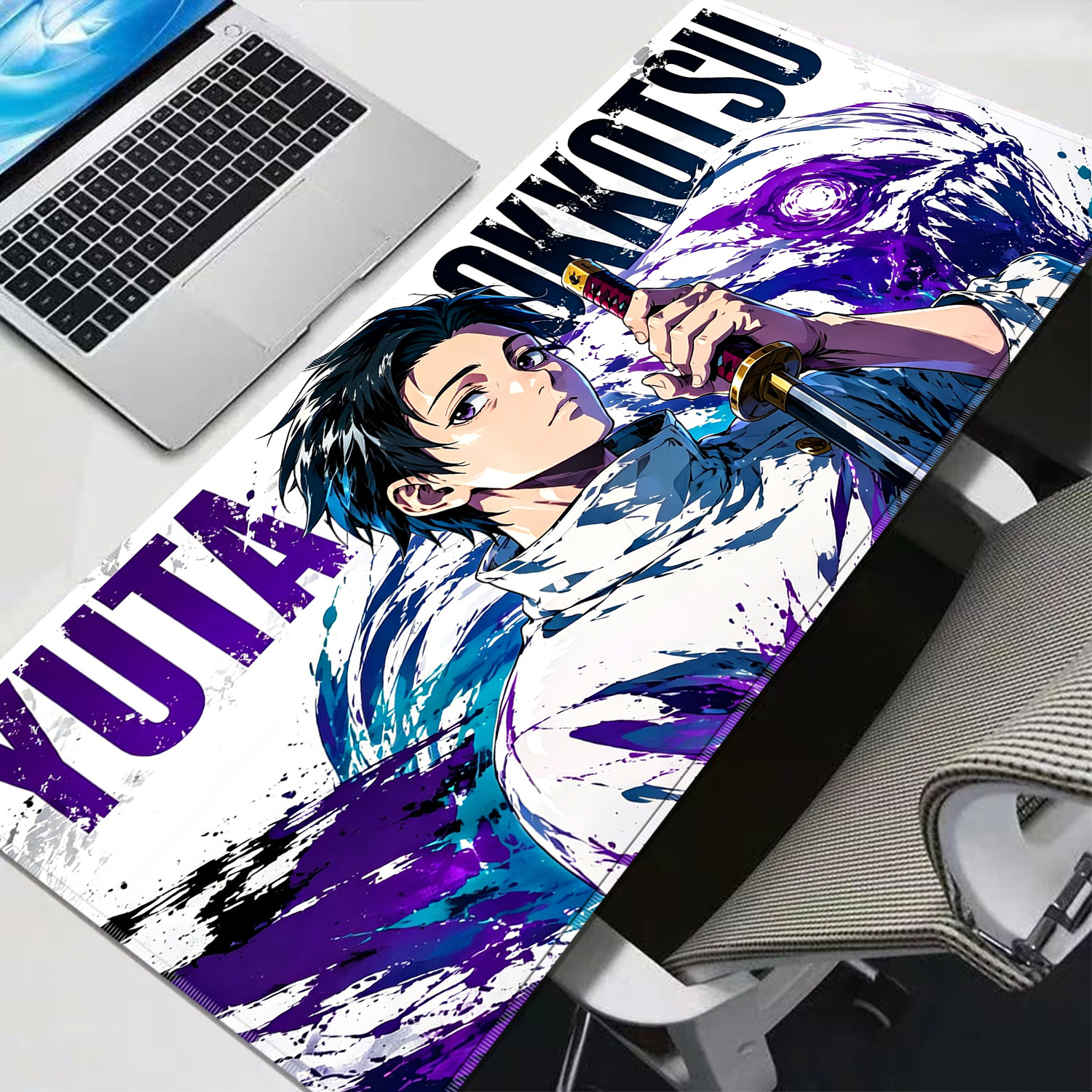 Gaming Keyboard Esports - HD Anime Purple Mouse Pads Yuta