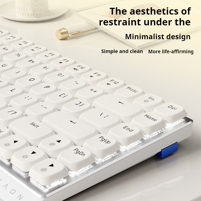 Gaming Keyboard Backlit - EWEADN 84 Keys Tri-Mode Low Profile