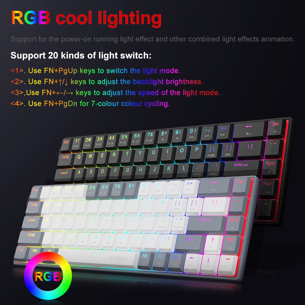 E-YOOSO A68 RGB Mini Slim USB  - Gaming Keyboard E Yooso incelemesi ve fiyatı