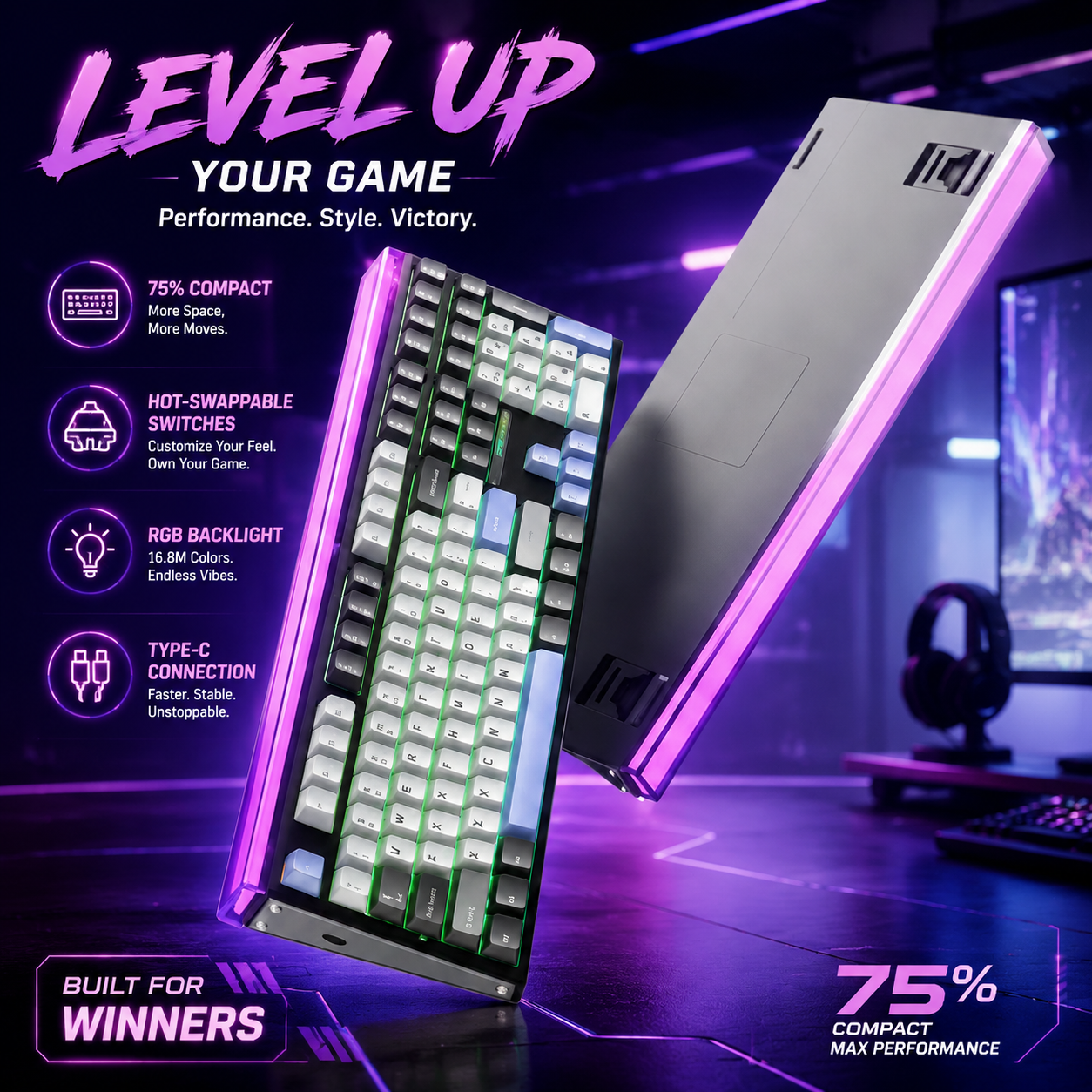 AULA H108 Tri-Mode Mechanical  - Gaming Keyboard No Number Pad incelemesi ve fiyatı