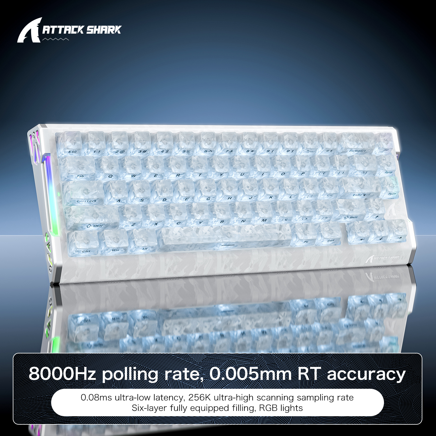 ATTACK SHARK R68HE Wired Keybo - Keyboard Gaming Transparent incelemesi ve fiyatı