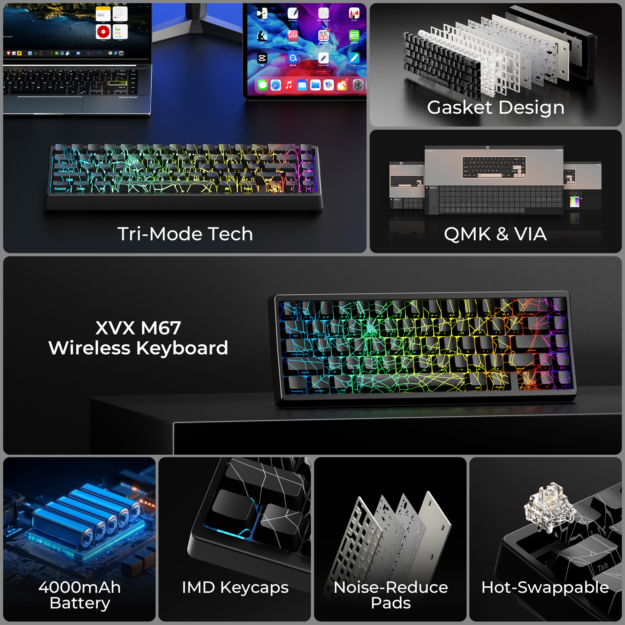 XVX M67 60% Percent Keyboard W - Gaming Keyboard Thocky incelemesi ve fiyatı
