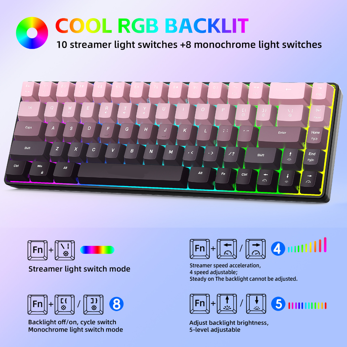 New Compact 68-Key Gradient-Co - Gaming Keyboard Ergonomics incelemesi ve fiyatı