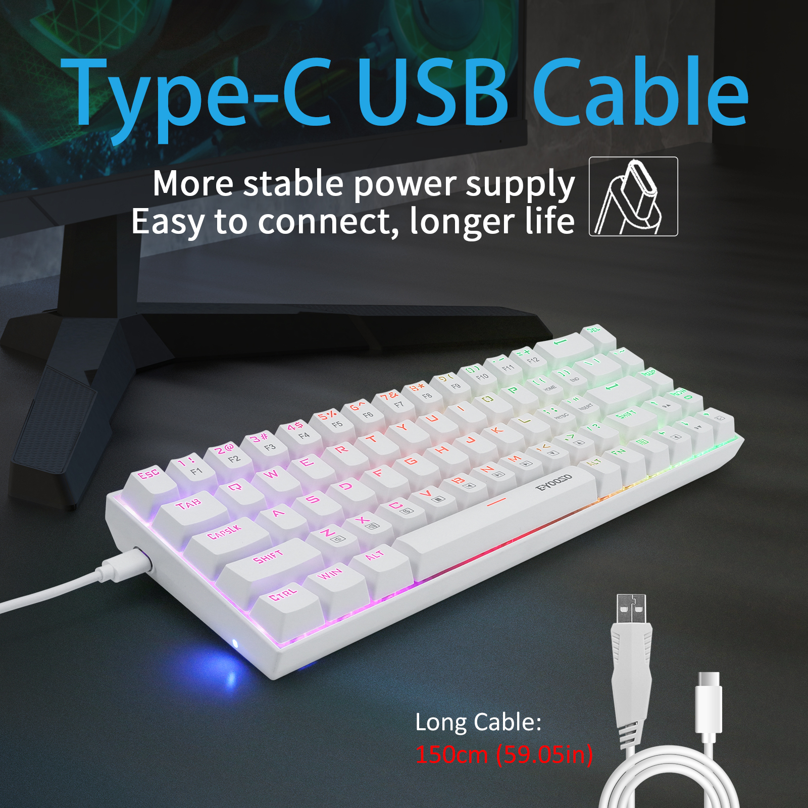 Z-686 60% Mini Mechanical Gami - Gaming Keyboard E Yooso incelemesi ve fiyatı