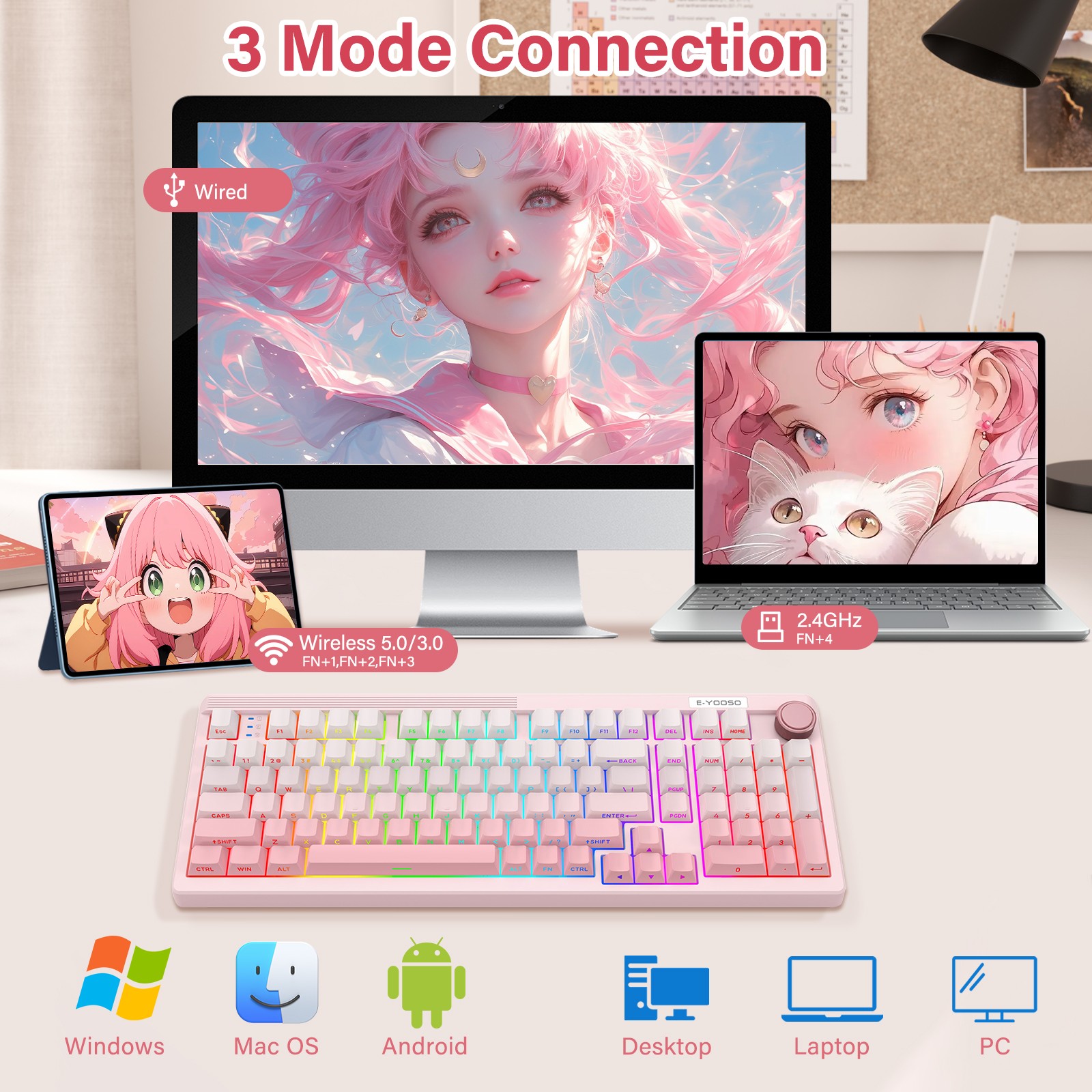 E-YOOSO 98-Key Wired Tri-mode  - Gaming Keyboard E Yooso incelemesi ve fiyatı