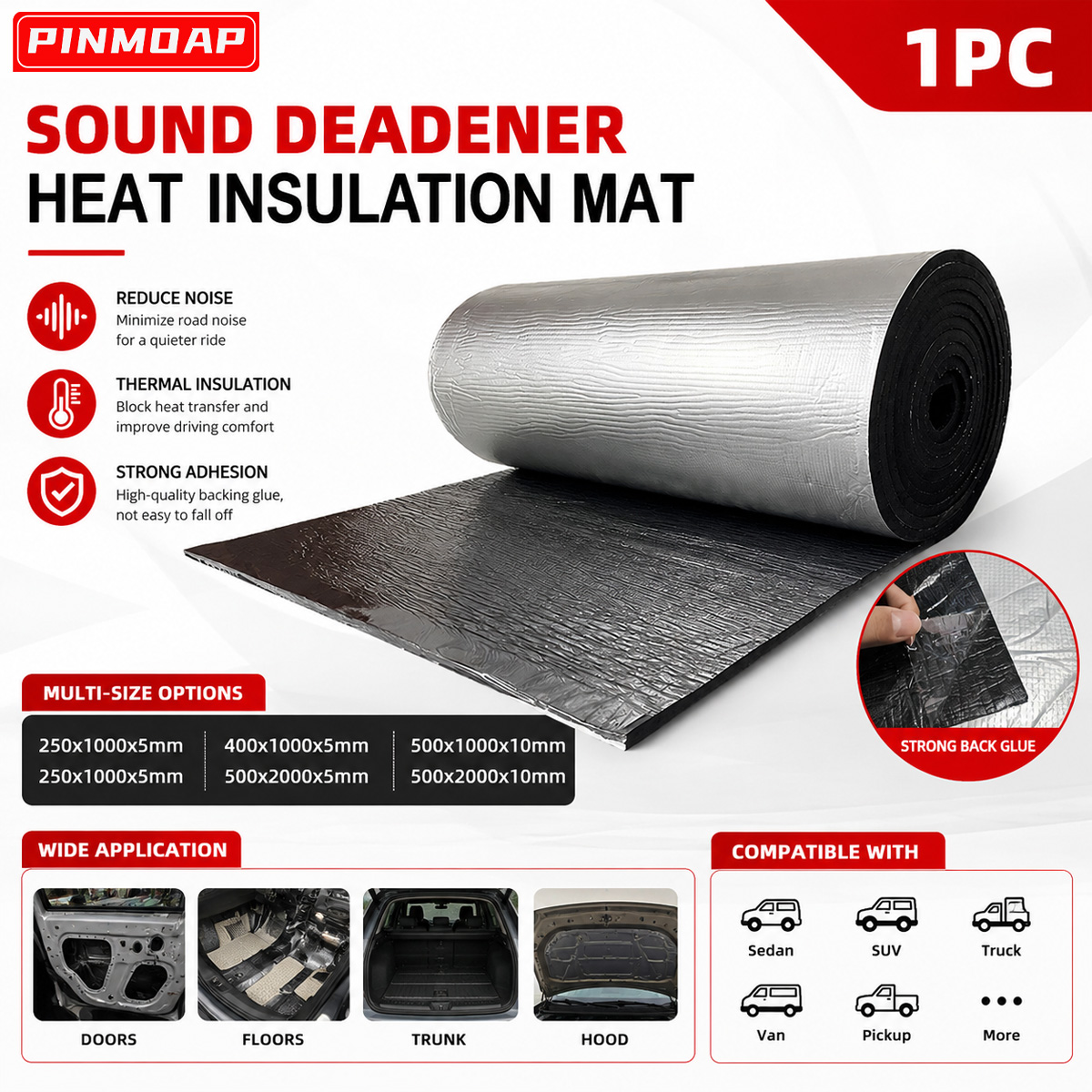 PINMOAP Car Sound Deadening Ma - Foam Dampener Sheet incelemesi ve fiyatı