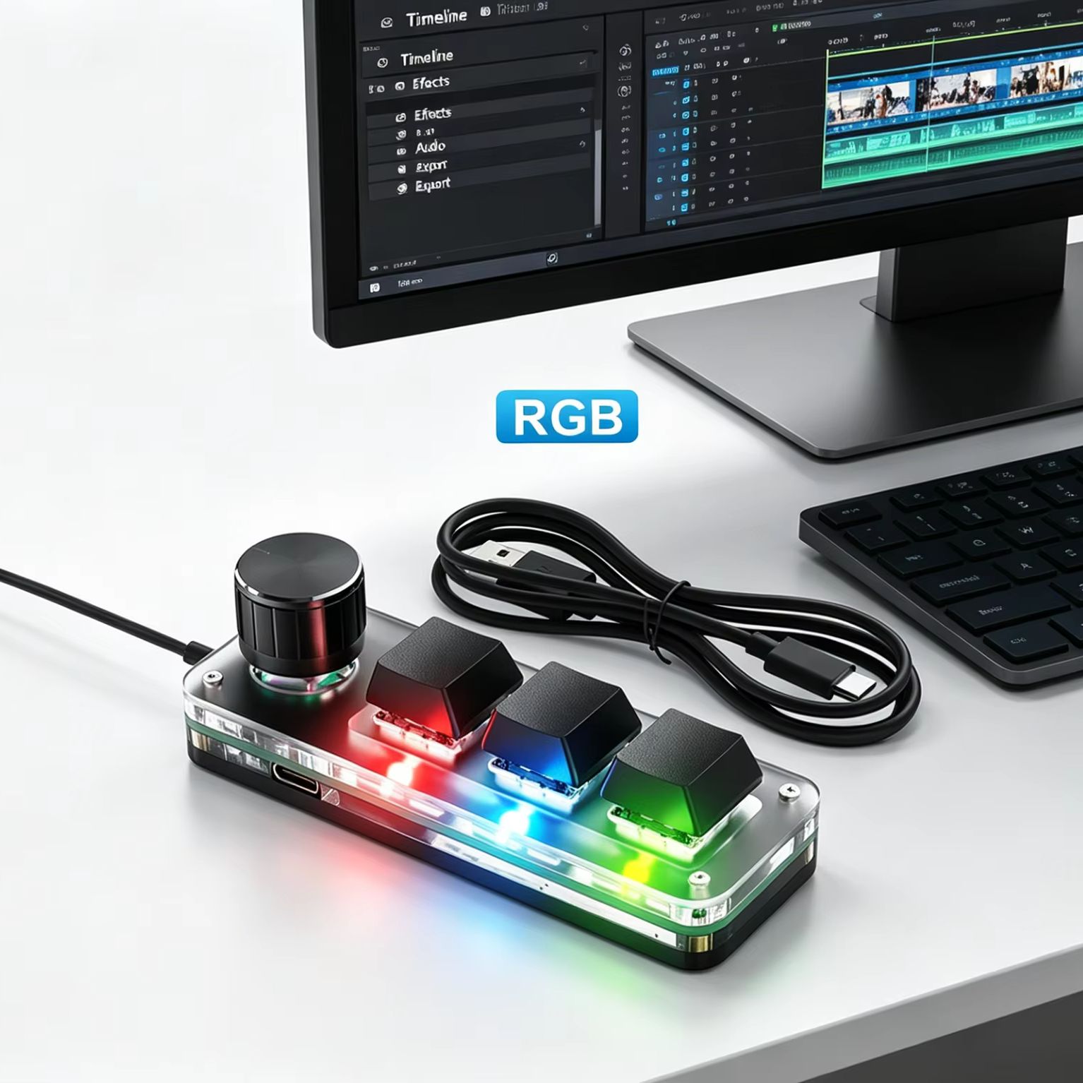 Programmable 3 Keys With Knob  - Gaming Keyboard No Number Pad incelemesi ve fiyatı