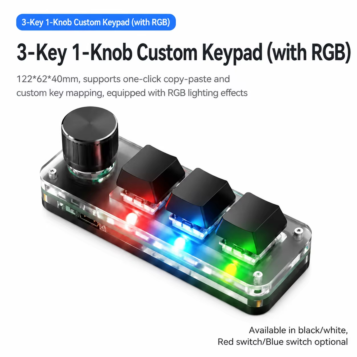 Programmable 3 Keys With Knob  - Gaming Keyboard No Number Pad incelemesi ve fiyatı