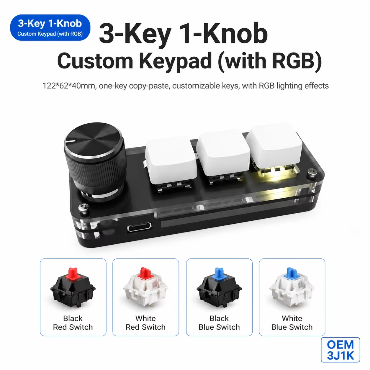 Programmable 3 Keys With Knob  - Gaming Keyboard No Number Pad incelemesi ve fiyatı