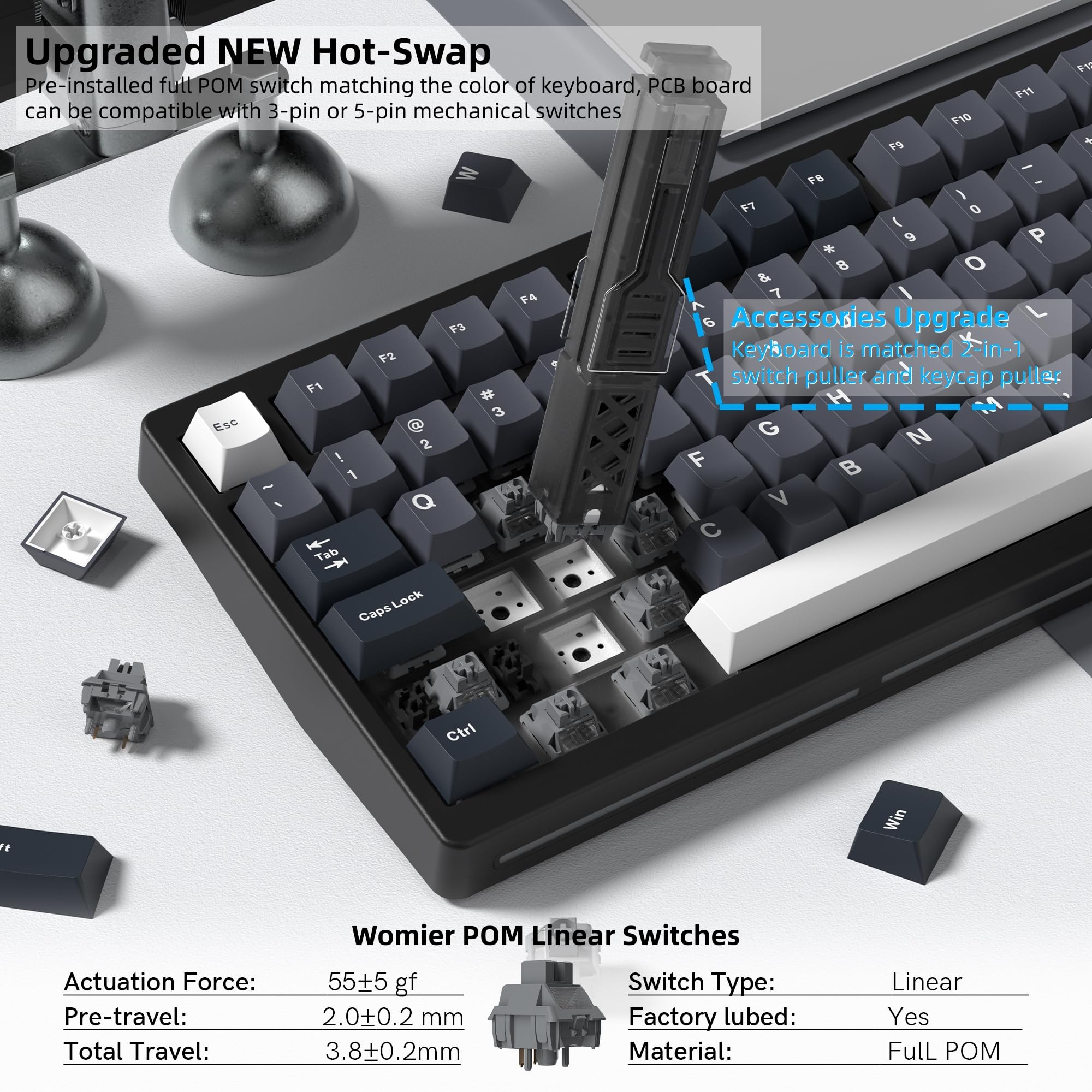 Womier MT75 Wireless Mechanica - Gaming Keyboard Thocky incelemesi ve fiyatı